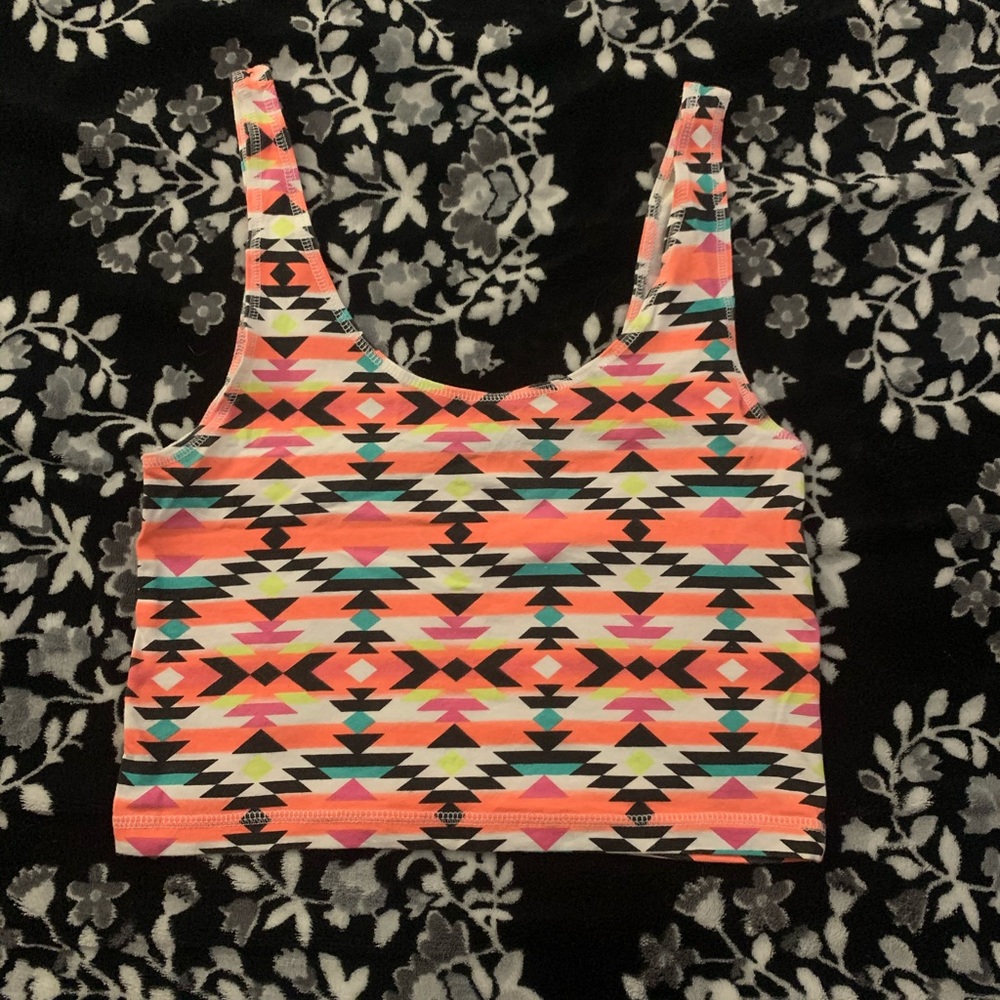 Aztec Print Crop Top